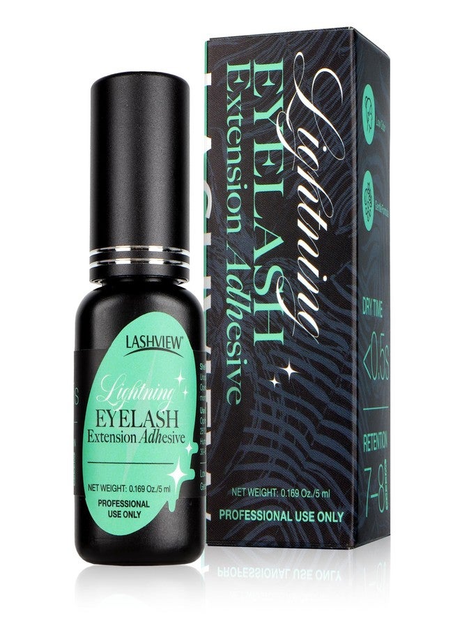 LASHVIEW Eyelash Extensions Glue, 0.3 Sec Fast Drying Retention 6-8 Weeks Black Adhesive Professional Sensitive Waterproof Glue 5ml /0.17 fl.oz FH01 - Image 1